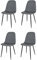 KEKOHOME Juego de 4 sillas de Comedor Sole con Patas de Acero Negro Mate, Tejido Gris Oscuro