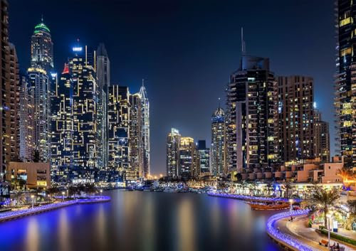 CALVENDO Poster 59,4 x 42,0 cm Querformat Skyline von Dubai Marina - Dubai| Bilder, Kunstdruck, Wandbild, Wanddeko, Prints ohne Rahmen