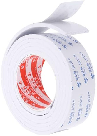 PATIKIL 2m/6.6ft Ruban en mousse d'étanchéité, 5cm de large 5mm d'épaisseur Bande d'étanchéité adhésive simple face pour l'isolation des portes et fenêtres, blanc
