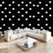 Papiers peints 350 x 256 cm Revêtement mural décoration pour chambre salon Motif à pois noirs et blancs Design unique et moderne panoramique Murale 3D Noir et blanc