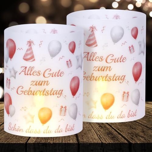 16 Windlichter Tischdeko Deko Geburtstag Mann Frau Happy Birthday Geburtstag Tischdeko für Partys, Taufen, Kommunionen, Mitzvahs Teelicht oder Kerze Deko (Pink)