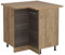 Vicco Eckunterschrank R-Line, Küchen Eckschrank, Edelgrau, 75.6 cm, AP Eiche