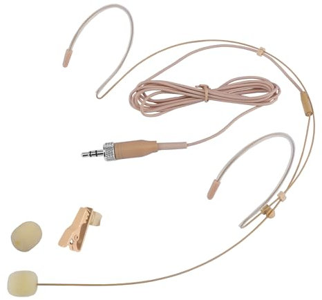 Diskretes Dual-Ohrbügel-Headset-Mikrofon, Over-Ear-Kopfhörer-Mikrofon, kompatibel mit Sennheiser Wireless Bodypack Transmitter, ideal für Vorträge, Aufführungen, Podcasts, mit Windschutzscheibe und