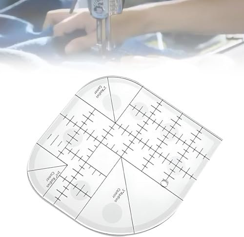 Schneider Regla, regla de costura, regla de patchwork, regla, regla de costura, cortador de esquina curvado, regla de corte acrílico, para trabajos de costura multifuncionales, herramienta de