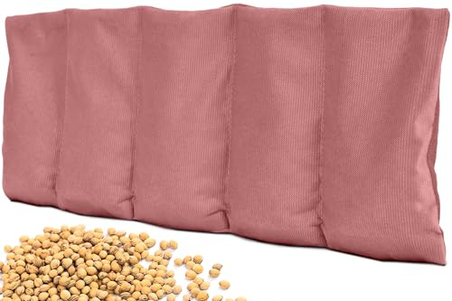 Amilian Kirschkernkissen 55x20 cm – Wärmekissen & Kältekissen mit 100% Kirschkerne – Körnerkissen für Mikrowelle – ideal für Nacken, Schulter, Rücken & Bauch - Herzschimmer