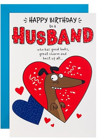 Hallmark Birthday Card for Husband, Funny, Pop Up Design, Dog Illustration