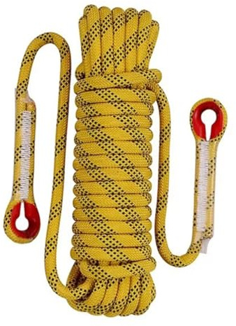 Muyilanc 12mm Seguridad-Vida Cuerda Escalada-Cuerda Estática Rock Montañismo Cuerda Supervivencia Al Aire Libre Fuego Escape Coche Rescate Amarillo 10M