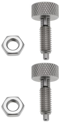 LT Easiyl 2Pcs M6x1.0 Self-Locking Spring Plunger with Knurled Handle Stainless Steel for Chassis Cabinets Appliances Automobiles