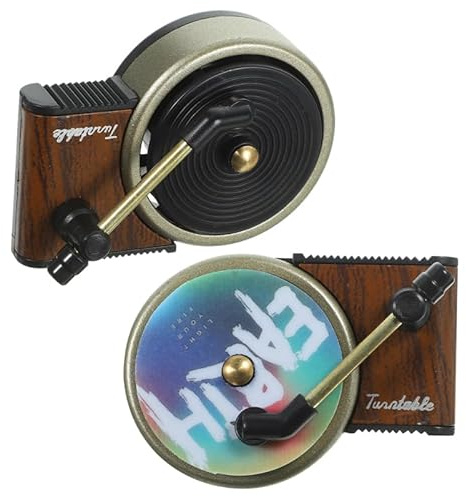 Garneck Vinyl-Lufterfrischer Fürs Auto Retro-Plattenspieler Auto-Lüftungsdekoration Mit Drehbarer Duftscheibe Und Lüftungsklammer Aromatherapie Diffusor Für Fahrzeuginnenraum 2Er Set