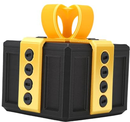 VELATEMOR Schlechte Geschenkbox Mit Schrauben Spielzeugbox Puzzle Geschenk Ärgerliches Geschenk, Geldkartenbox Neuheit Lustiger 3D-gedruckter Überraschungsstreich, für Geburtstage (Gold