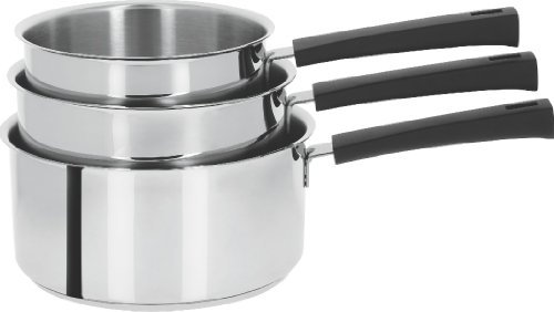 Cristel Serie de 3 Töpfe Mutine Festanschluss Bakelit-Griff s3 cm * Noire