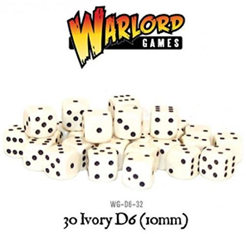 30x D6 Dice Pack | 10mm Classic (Ivory)