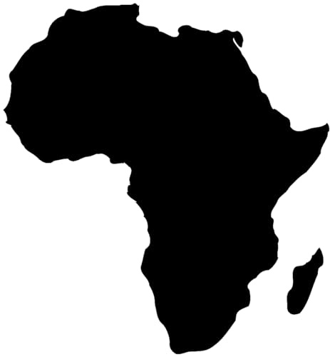Samunshi® Afrika Aufkleber 19 x 20cm schwarz