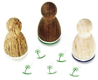 Stemplino® Ministempel - Motiv: Pusteblume - 12mm Durchmesser - Holzstempel Kinder Bullet Journal Stempel Mit Pusteblumen Motiv