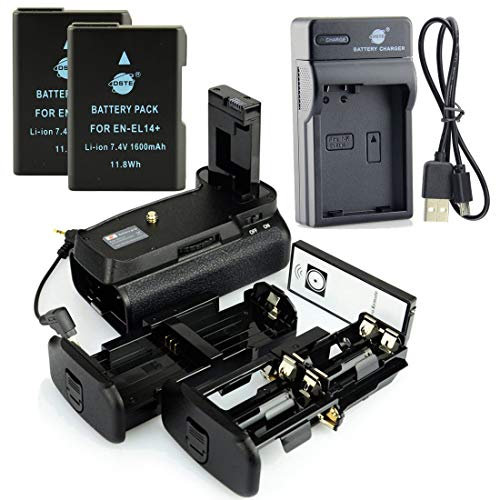 DSTE IR Remote MB-D31 Battery Grip + 2x EN-EL14 Battery + USB Charger for Nikon D3100 D3200 D3300 D5300
