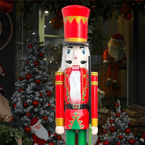 CDL XL/5füße/150cm/5ft/5fuß/150 cm Riesen Nussknacker Soldat Rot Schaufenster/Haus Nußknacker Dekoration K05