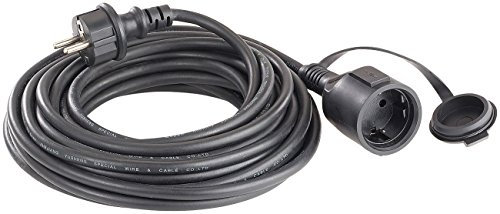 revolt Verlängerungskabel für den Außenbereich (IP44), 10 m, schwarz (Stromverteiler Garten)