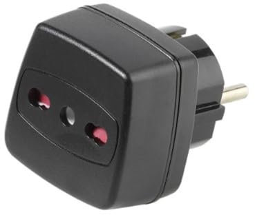 Vivanco TA I/D Reisestecker Italien Buchse (Schuko Stecker schwarz)