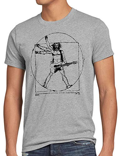 style3 Vinci Rock Herren T-Shirt Musik Festival, Größe:S, Farbe:Grau meliert