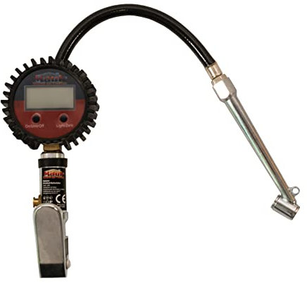 Mauk Digitaler Profi Druckluft Reifenfüller, Luftdruckprüfer, Reifendruckprüfer, Reifenfüll-Messgerät, Reifendruckmesser, Luftdruckprüfer mit Ventil Kern Werkzeug, Kompressor Zubehör