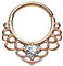 Piercingfaktor® Universal Piercing Septum Continuous Ring Lotus Tribal Vintage Blume mit Kristall Lippenpiercing Nasenpiercing Ohrpiercing Tragus Helix Intimpiercing Horseshoe Rosegold