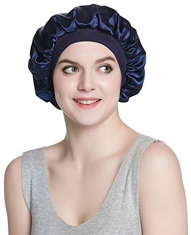 Soft Sleep Cap for Hair Loss Cancer Chemo Head Cover for Hair Beauty Navy