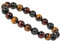 ELEDORO Stretch Armband aus echten Edelsteinen-Perlen 10mm: für Energie und Harmonie (Tigerauge tricolor)