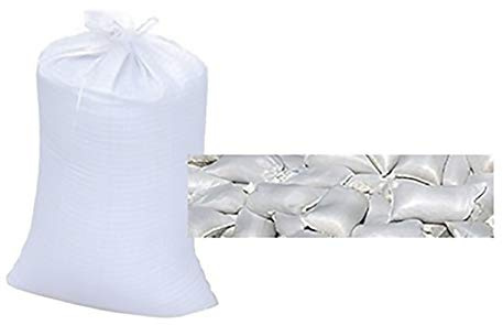 Norrun - Sacchi di sabbia per protezione contro le inondazioni, extra resistenti agli strappi, da riempire, colore bianco, Bianco