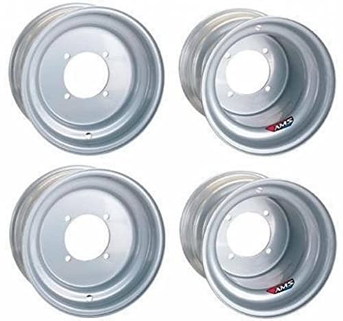 Quad Stahlfelgen Satz silver 10x5 & 9x9 / LK 4x156 & 4x115 für Yamaha YFM 350 R