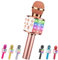 ShinePick Microfono Karaoke Bambini, Microfono Wireless con LED Flash, Portatile Karaoke Player con Altoparlante per Android/iOS, PC e Smartphone(Oro Rosa)