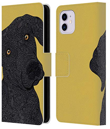 Head Case Designs Officially Licensed Valentina Black Labrador Dogs Leather Wallet Case Compatible With Apple iPhone 11