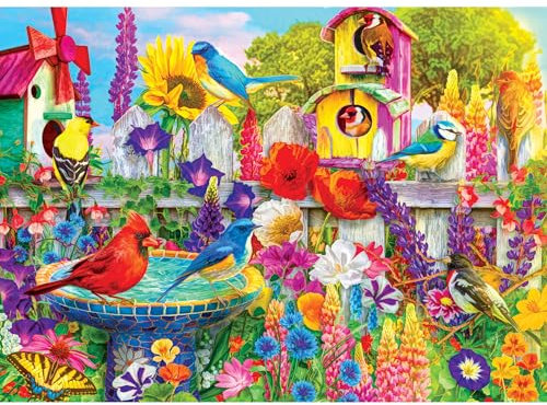 Premium Jigsaw Puzzle 1000 Pieces 20X27-Bird Bath Garden By Lars Stewart