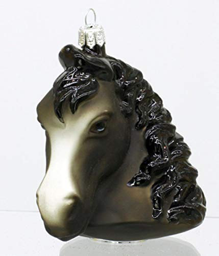 condecoro Pferd Christbaumschmuck Pferdekopf Christbaumkugel schwarz
