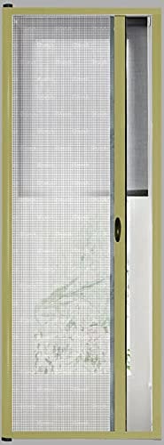 Zanzariera A Rullo Avvolgibile Scorrimento Orizzontale Profilo Regolabile Riducibile Telaio In Alluminio Universale Con Maniglie Per Finestra Porte Balconi colore Oro (150 x 250 cm)