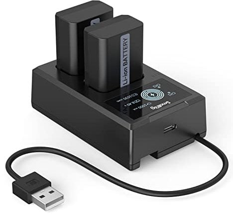 SMALLRIG Set caricabatterie di ricambio per Sony NP-FW50, caricabatterie a doppio slot per Sony ZV-E10, A6000, A6500, A6300, A6400, A7, A7 II, A7R II, A7S II, A7S, A7R, RX10-3818
