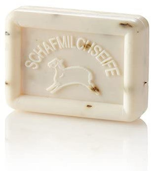OVIS Schafmilchseife 100g -Olive Weiß -Reinigung und Pflege mit Schafmilch in Papierverpackung / zero waste ohne Mikroplastik oder Mineralöl