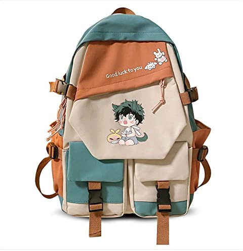 zhedu My Hero Academia Backpack Anime Rucksack Für Frauen Kawaii Design Student Canvas Jugend Outdoor Reiserucksack Laptop Book Bags