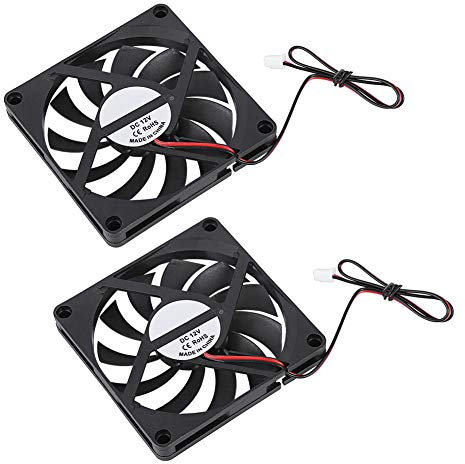 Ventilateur 80Mm 12V,Ventilateur 12V,Ventilateur Pc 12V 2 Fils 8X8,Ventilateur 80Mm 15Mm 12V Performant,12V Fan/80X80Mm,Ventilateur Pc 80Mm,Ventilateur De Refroidissement 3D,21.46Cfm 2Pcs,Pièce D'Asse