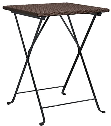 Canditree Außen faltbar Rattan Bistrotisch Couchtisch Beistelltisch für Patio Garten Balkon (Braun)