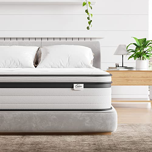 TeQsli Super King Mattress 6FT Memory Foam Spring Hybrid Mattress 27CM | 10.6 Inch Memory Foam Pocket Sprung Mattress Edge Support & Motion Isolation Spring Hybrid Super King Mattresses