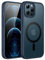 JETech Magnetic Case for iPhone 12 Pro Max 6.7-Inch Compatible with MagSafe, Translucent Matte Back Slim Shockproof Phone Cover (Storm Blue)