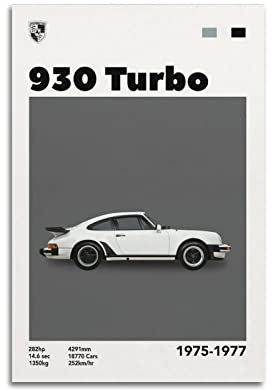 Vintage Sport Auto Poster 911 930 Turbo Super Auto Poster Dekorative Malerei Leinwand Wand & Kunstbild Druck Moderne Familie Schlafzimmer Dekor 60 x 90 cm