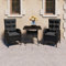 Festnight 3tlg Balkonmöbel Set Rattan Gartensessel mit Liegefunktion Bistroset 2 Personen Balkon Sitzgruppe Balkonset Balkontisch Stühlen Polyrattan Liegesessel Sitzgarnitur Gartenmöbel, Schwarz