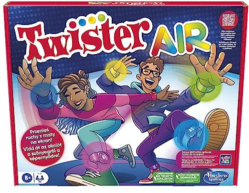 Hasbro Gaming Twister Air, Twister-Spiel mit App und Augmented Reality, kombinierbar mit intelligenten Geräten, Gesellschaftsspiele, Alter: ab 8 Jahren