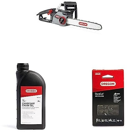 Oregon 2400W Powerful Electric Chainsaw with 16-Inch (40 cm) Bar & OREGON Chainsaw Chain and Guide Bar Oil, 1 litre Bottle & Oregon DuraCut Chainsaw Chain for 16-Inch (40 cm) Bar