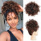PORSMEER Haarteil Dutt Haar Bun mit Elastischer Kordelzug Kurz Locken Welle Pferdeschwanz Haarteil Kunsthaar Updo Haarverlängerung zopf für Frauen Tägliche,Schwarz/Auburn Braun