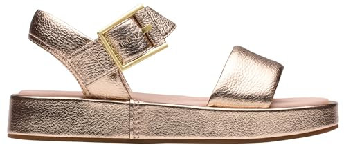 Clarks Women's Alda Strap Sandal, Copper Metallic, 5 UK