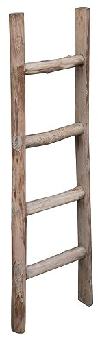 Biscottini Escalera Toallero Baño 100 x 7 x 28 cm - Decorativa de Madera Utilizable Como Servidor de Dormitorio o Toallero Shabby