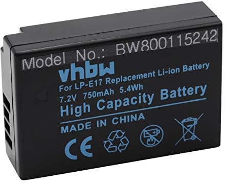 vhbw Akku kompatibel mit Canon EOS R10, R50, R8 Kamera (750 mAh, 7,2 V, Li-Ion)