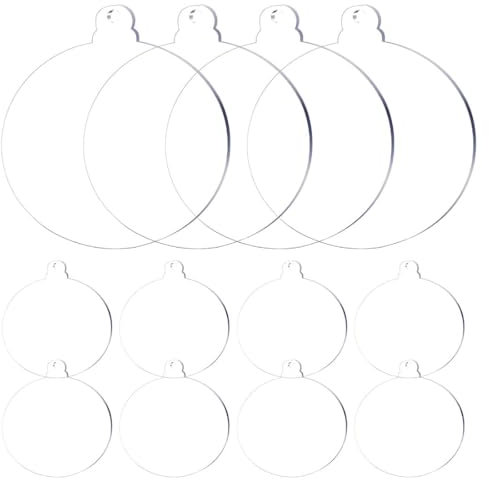 BCZR 12pcs Acrylplatte Transparent,Acrylplatte Durchmesser 10cm,Acrylplatte Rund, Für DIY Handwerk, Bilderrahmen Malerei, Weihnachtsbaum Schmücken